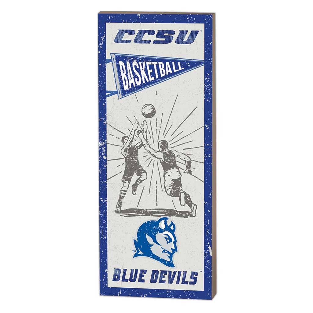 7x18 Vintage Player Central Connecticut State Blue Devils Basketball