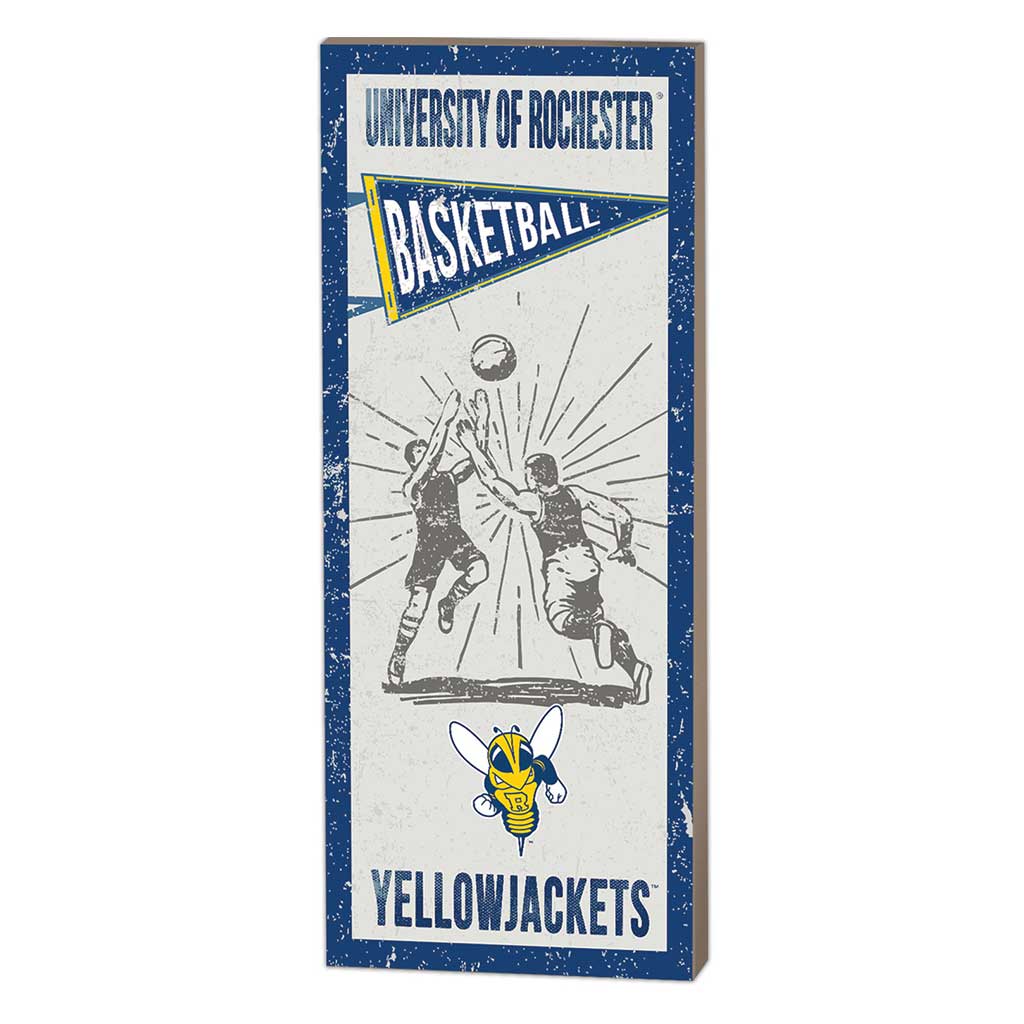 7x18 Vintage Player University of Rochester Yellowjacket Basketball