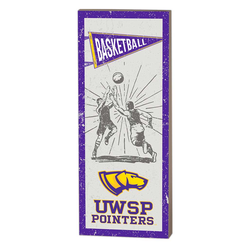7x18 Vintage Player University of Wisconsin Steven's Point Pointers Basketball