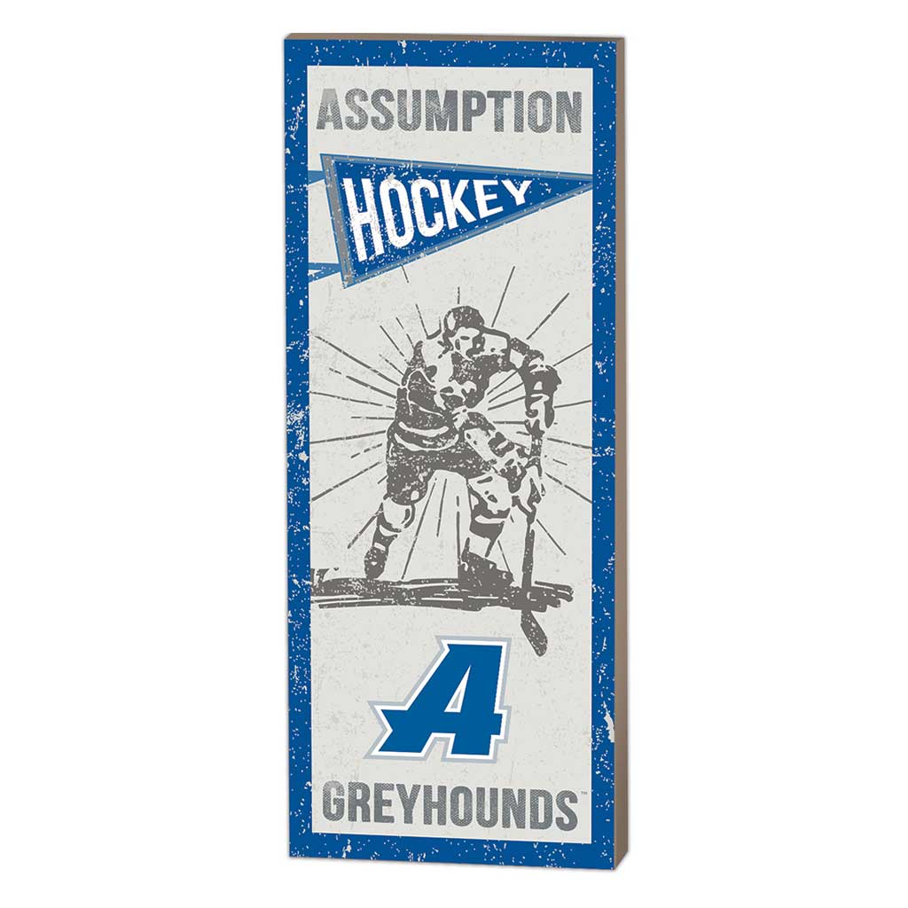 7x18 Vintage Player Assumption College GREYHOUNDS Hockey
