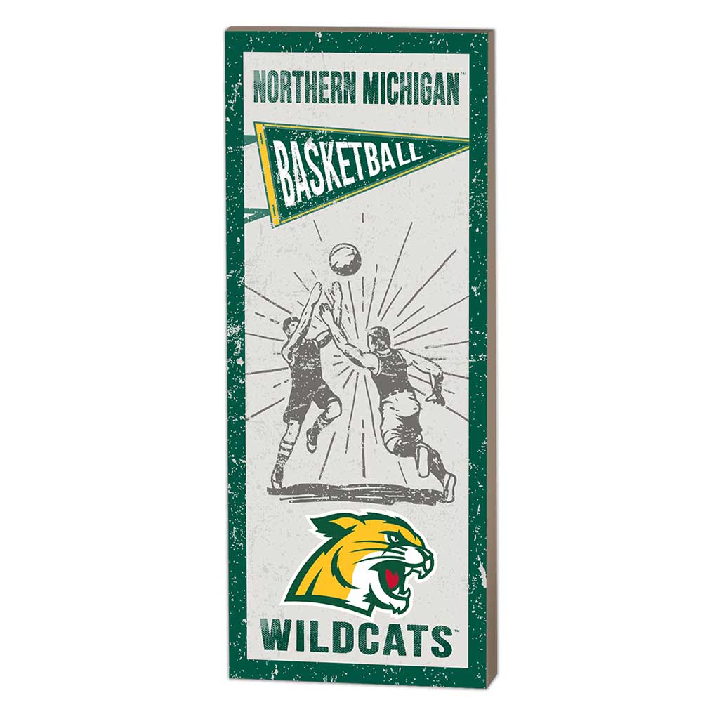 7x18 Vintage Player Northern Michigan University Wildcats Basketball