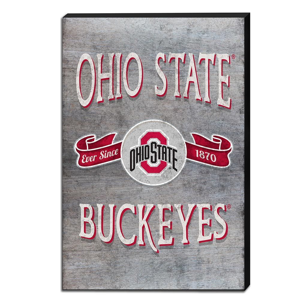 18x12 Canvas Vintage Banner Ohio State Buckeyes