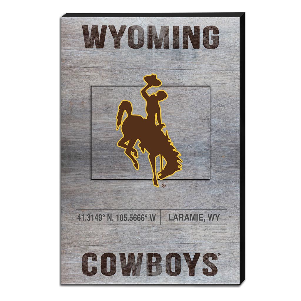 18x12 Canvas State Coordinates Wyoming Cowboys