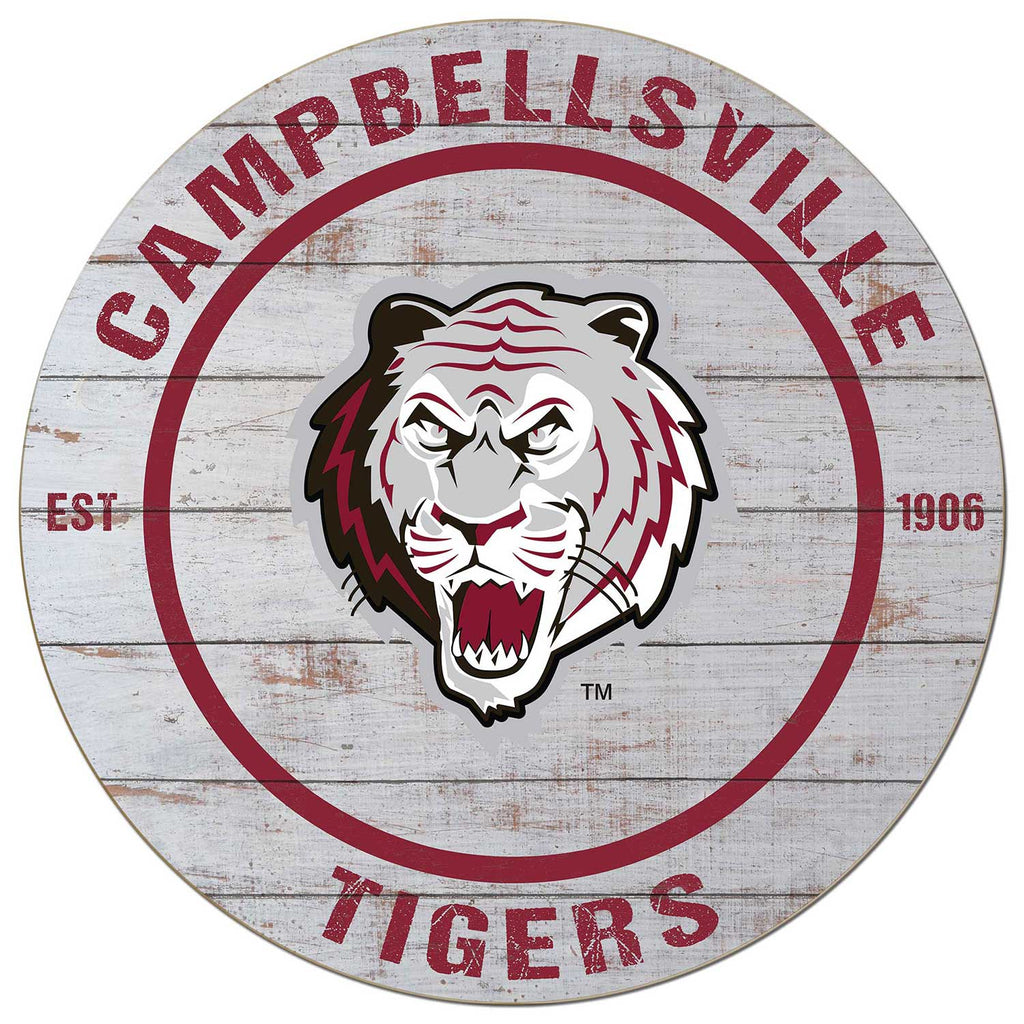 20x20 Weathered Circle Campbellsville University Tigers