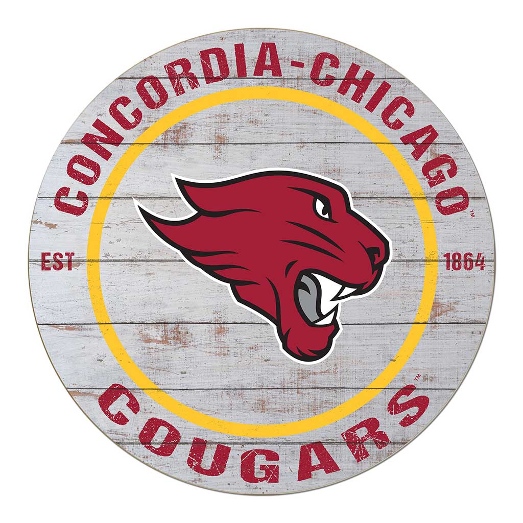 20x20 Weathered Circle Concordia University Chicago Cougars