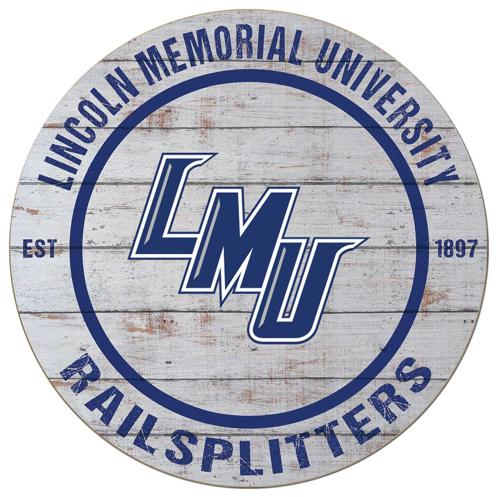 20x20 Weathered Circle Lincoln Memorial University Railsplitters