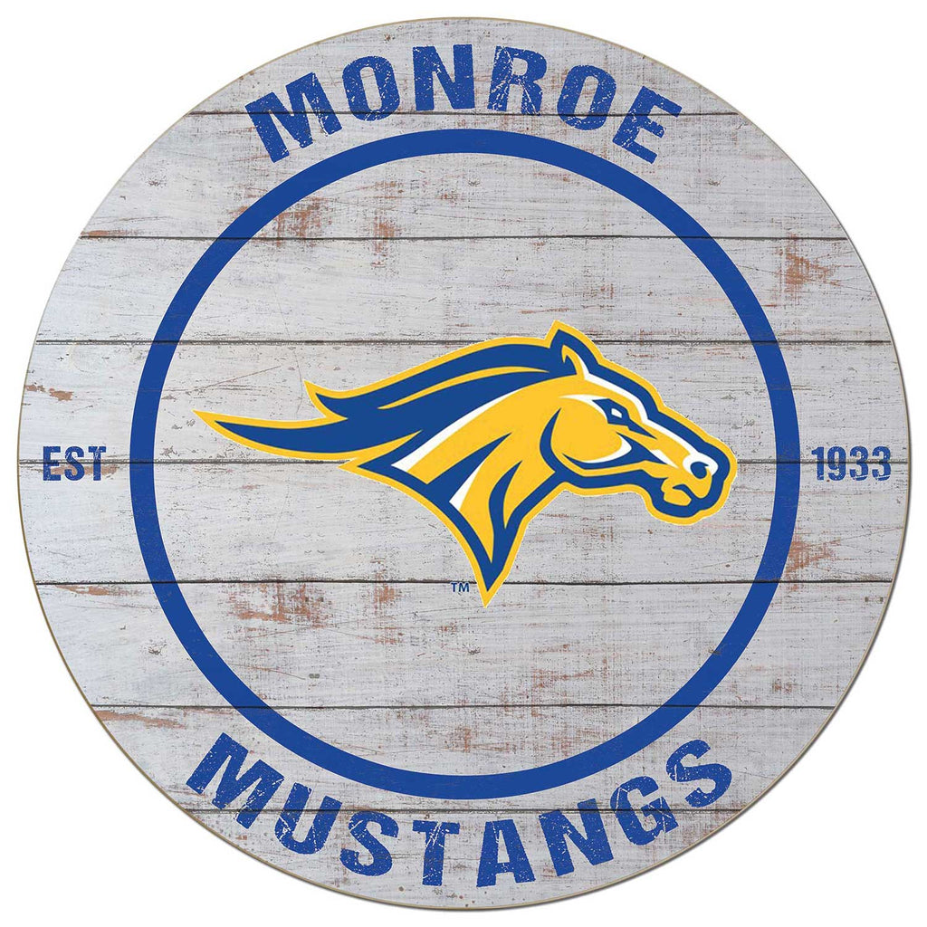 20x20 Weathered Circle Monroe College Mustangs