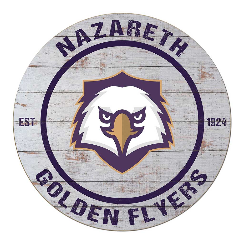 20x20 Weathered Circle Nazareth University Goldne Flyers