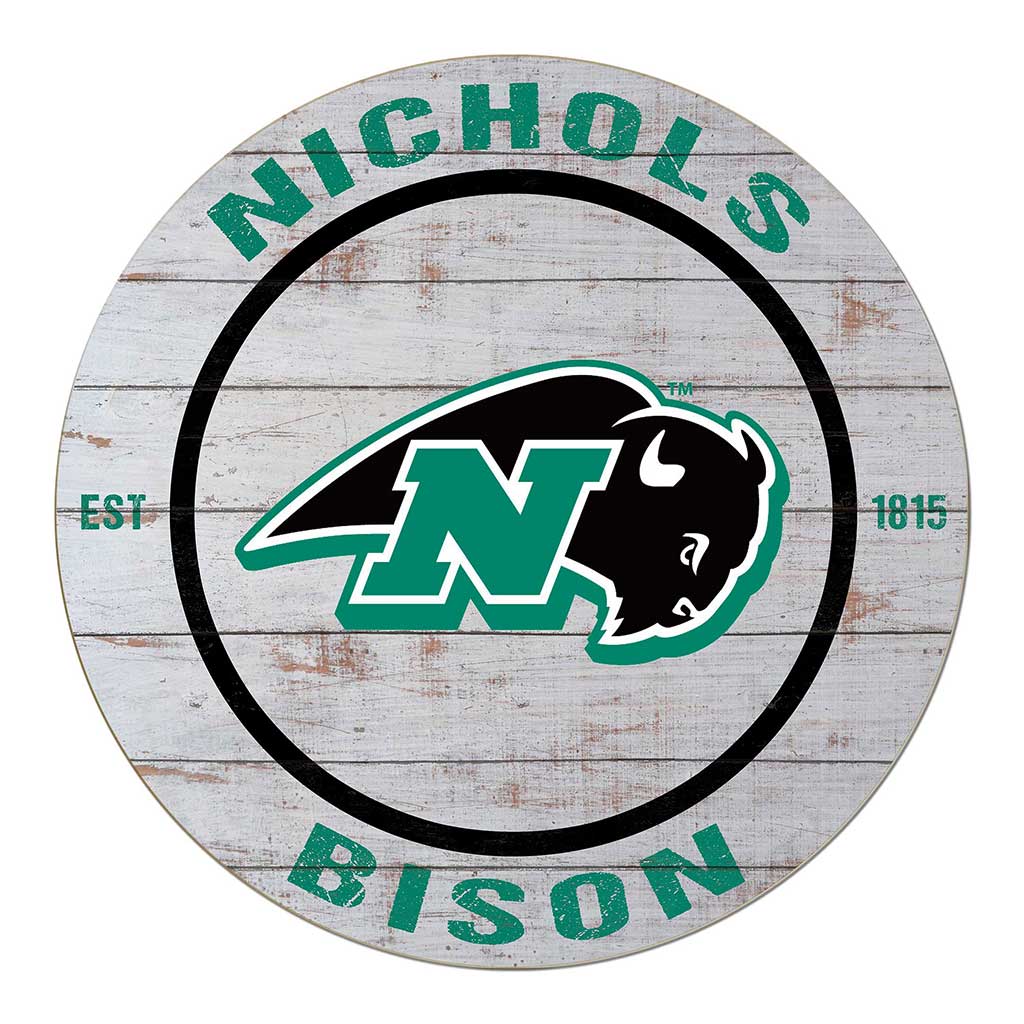 20x20 Weathered Circle Nichols College Bison