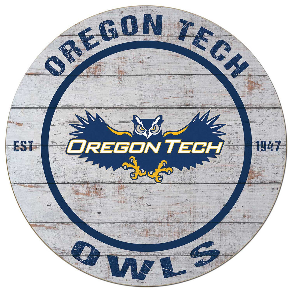 20x20 Weathered Circle Oregon Institute of Technology Owls
