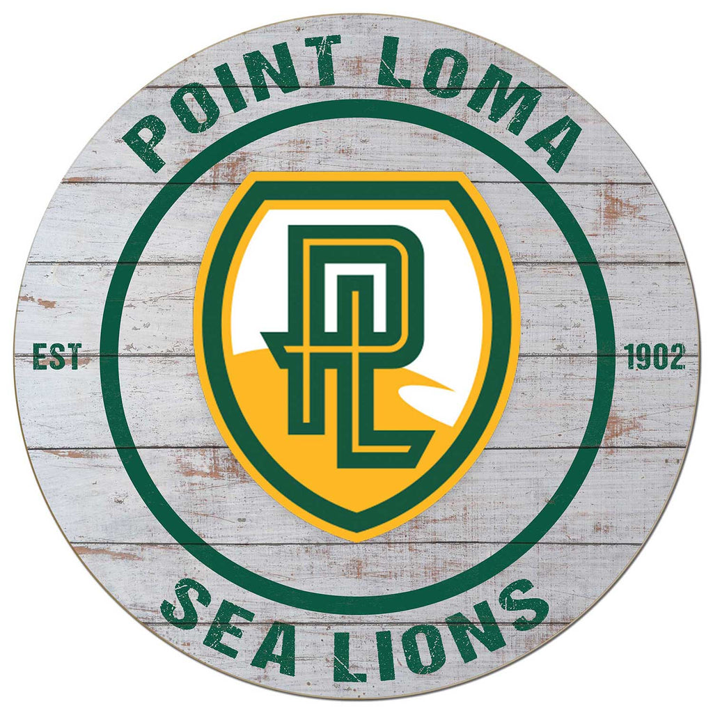 20x20 Weathered Circle Point Loma Zarene University Sea Lions