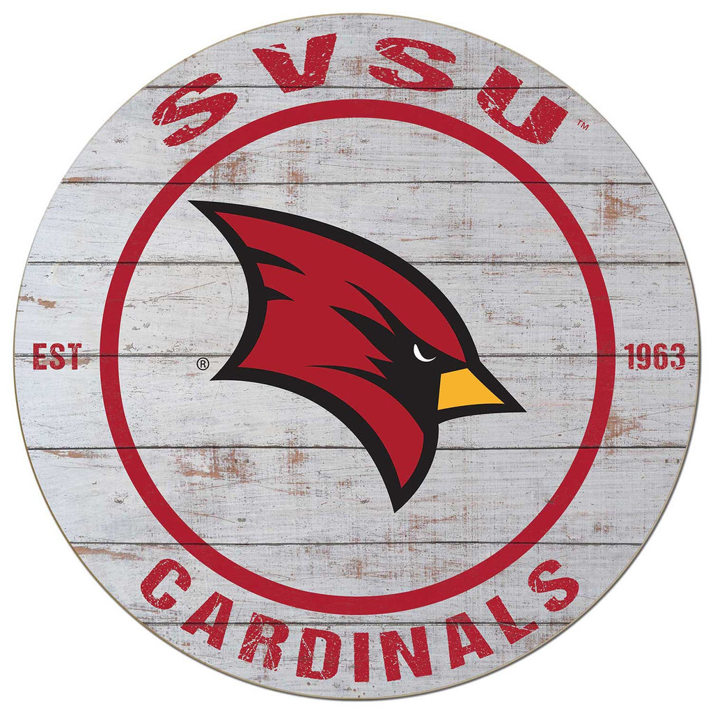 20x20 Weathered Circle Saginaw Valley State University Cardinals