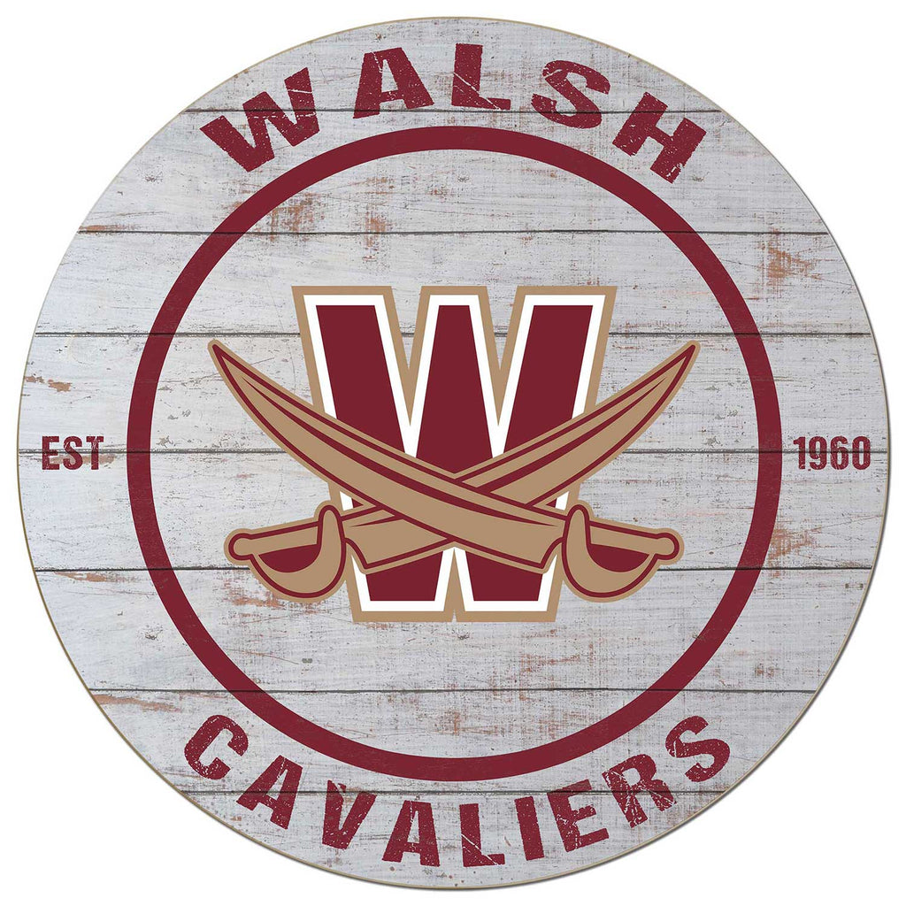 20x20 Weathered Circle Walsh University Cavaliers