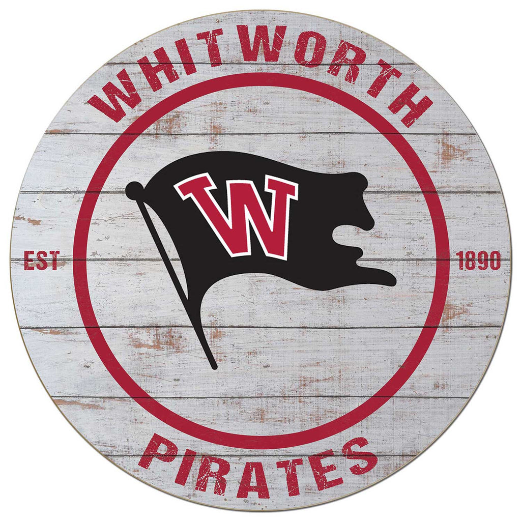 20x20 Weathered Circle Whitworth University Pirates