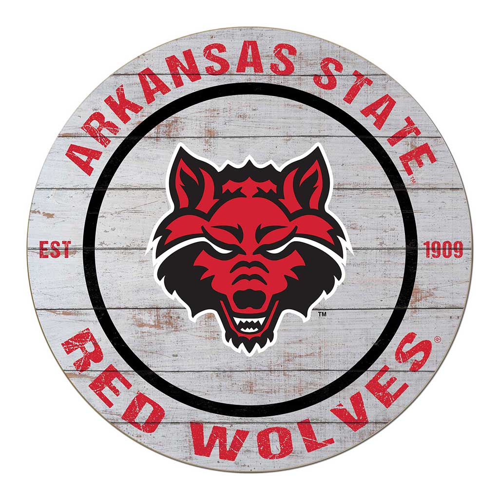 20x20 Weathered Circle Arkansas State Red Wolves