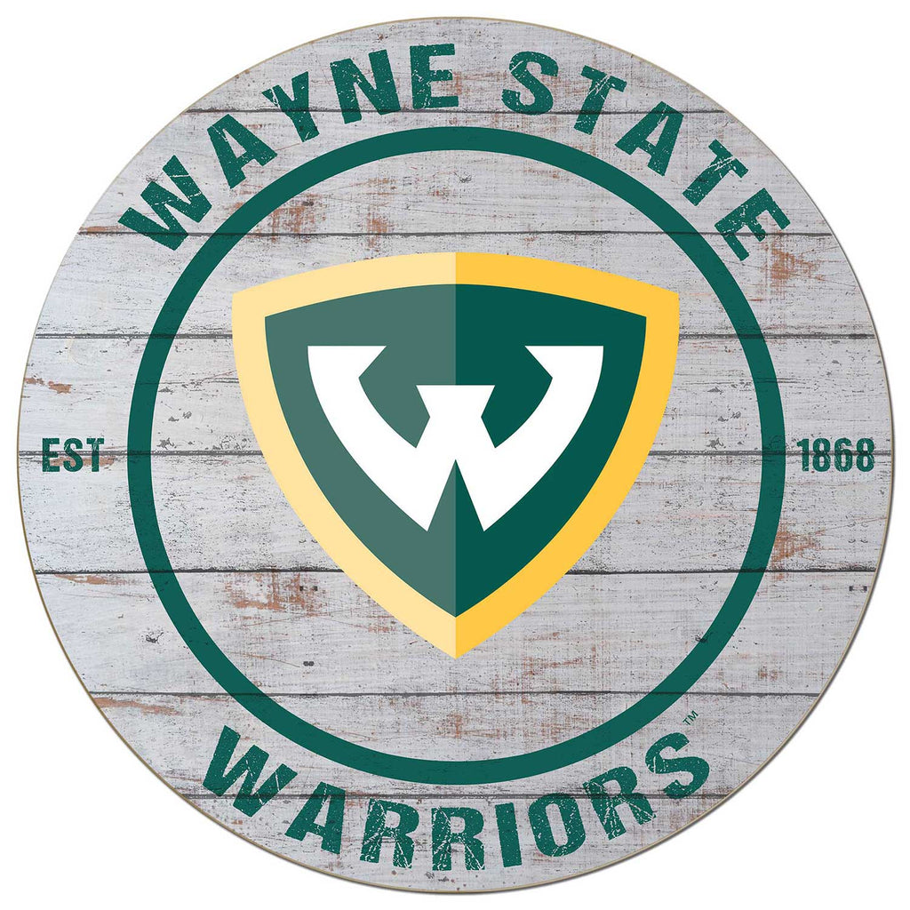 20x20 Weathered Circle Wayne State University Warriors