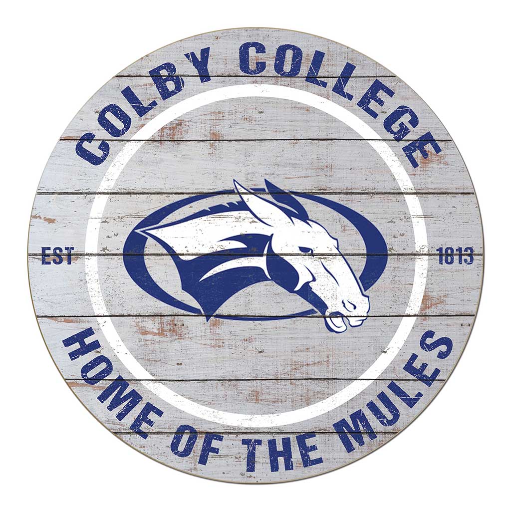 20x20 Weathered Circle Colby College White Mules