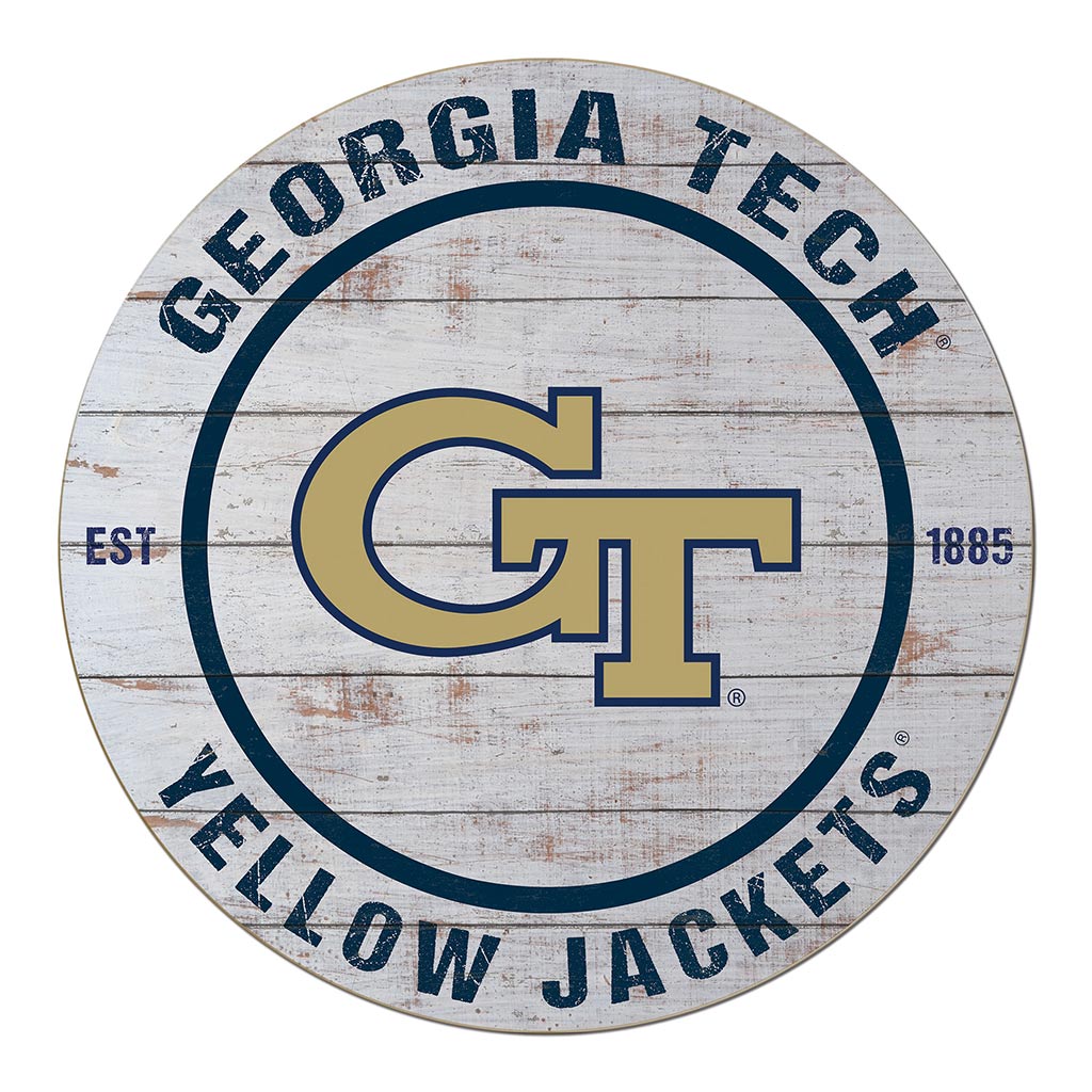 20x20 Weathered Circle Georgia Tech Yellow Jackets