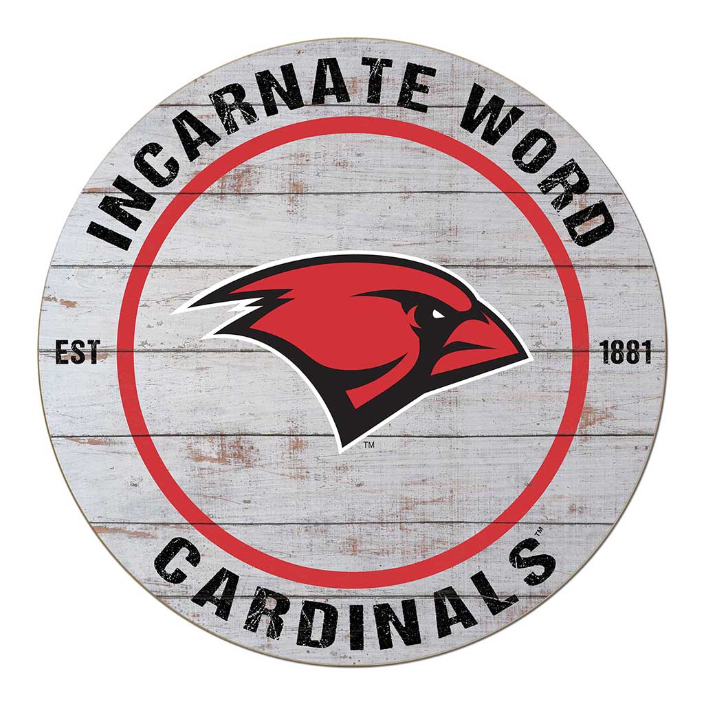 20x20 Weathered Circle Incarnate Word Cardinals