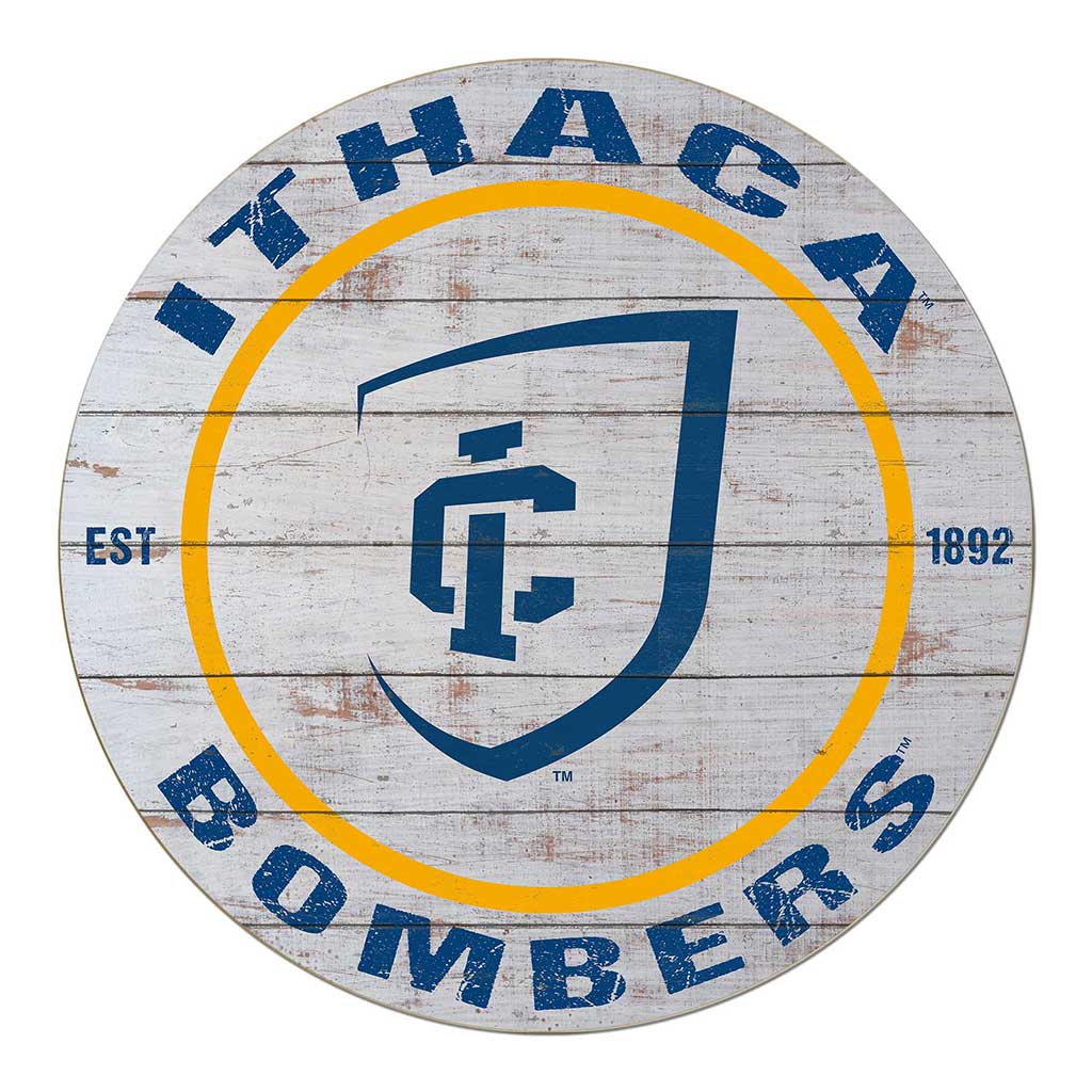 20x20 Weathered Circle Ithaca College Bombers