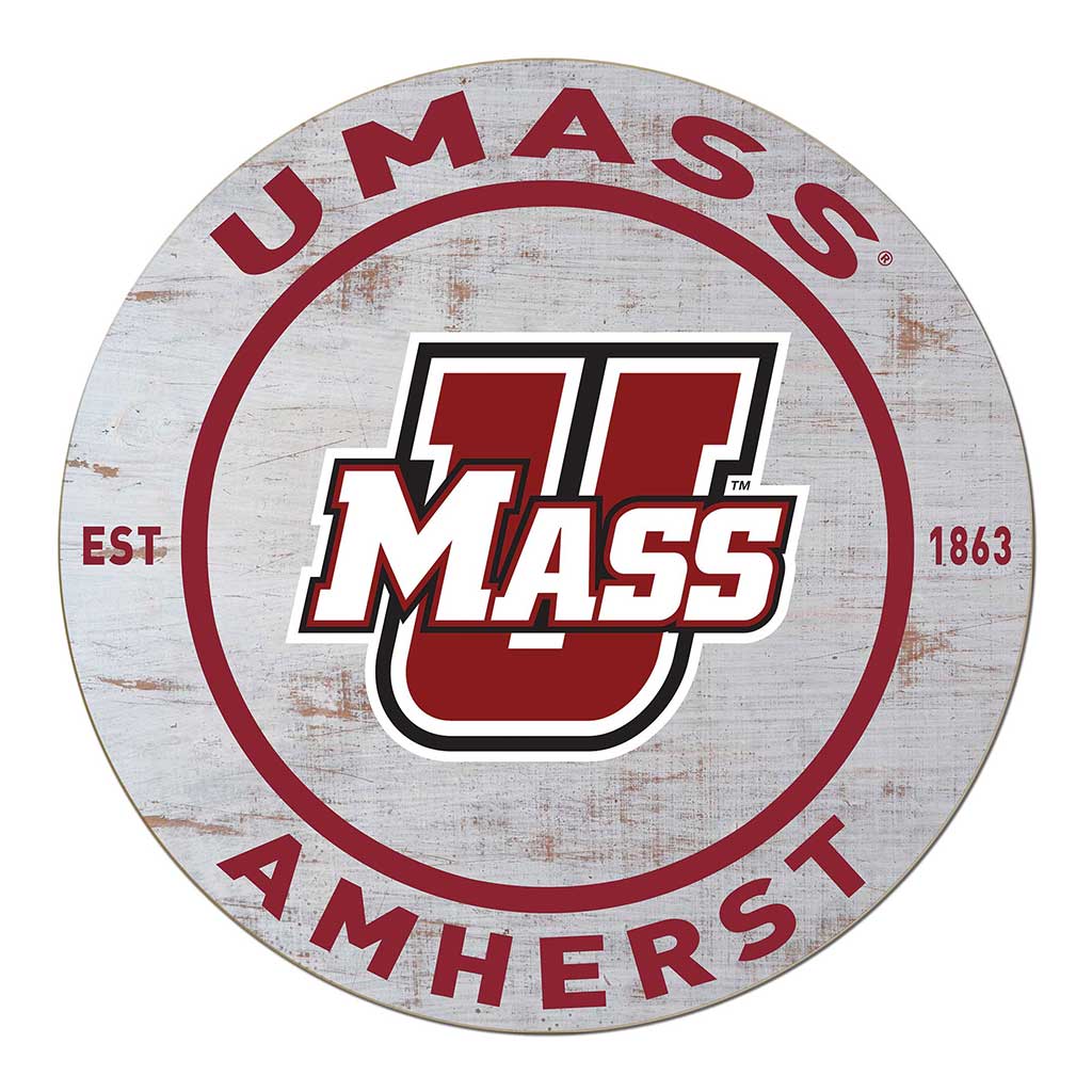 20x20 Weathered Circle Massachusetts (UMASS Amherst) Minutemen