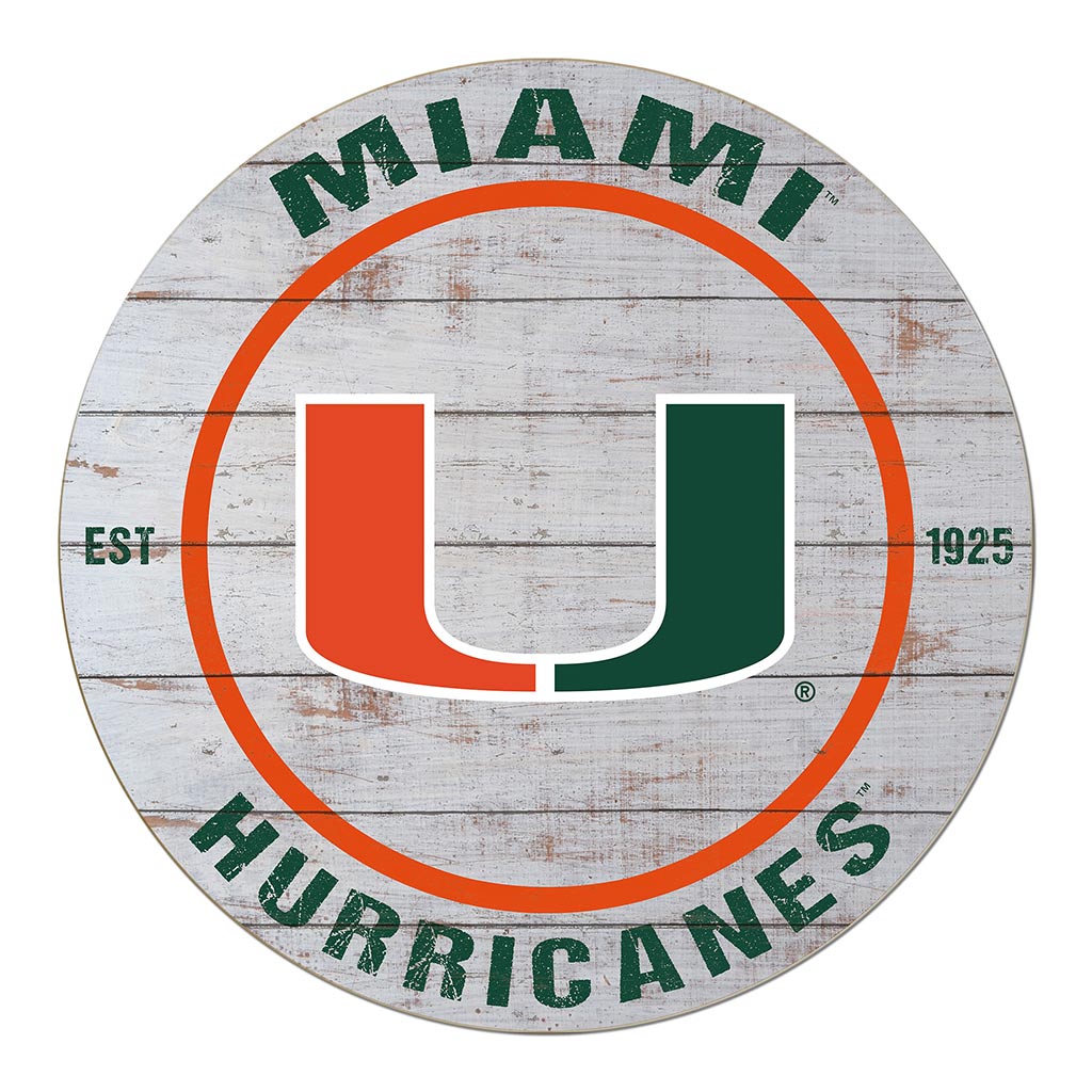 20x20 Weathered Circle Miami Hurricanes