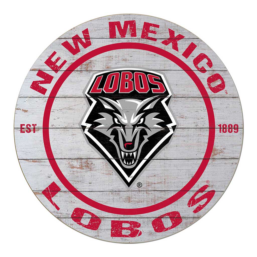 20x20 Weathered Circle New Mexico Lobos
