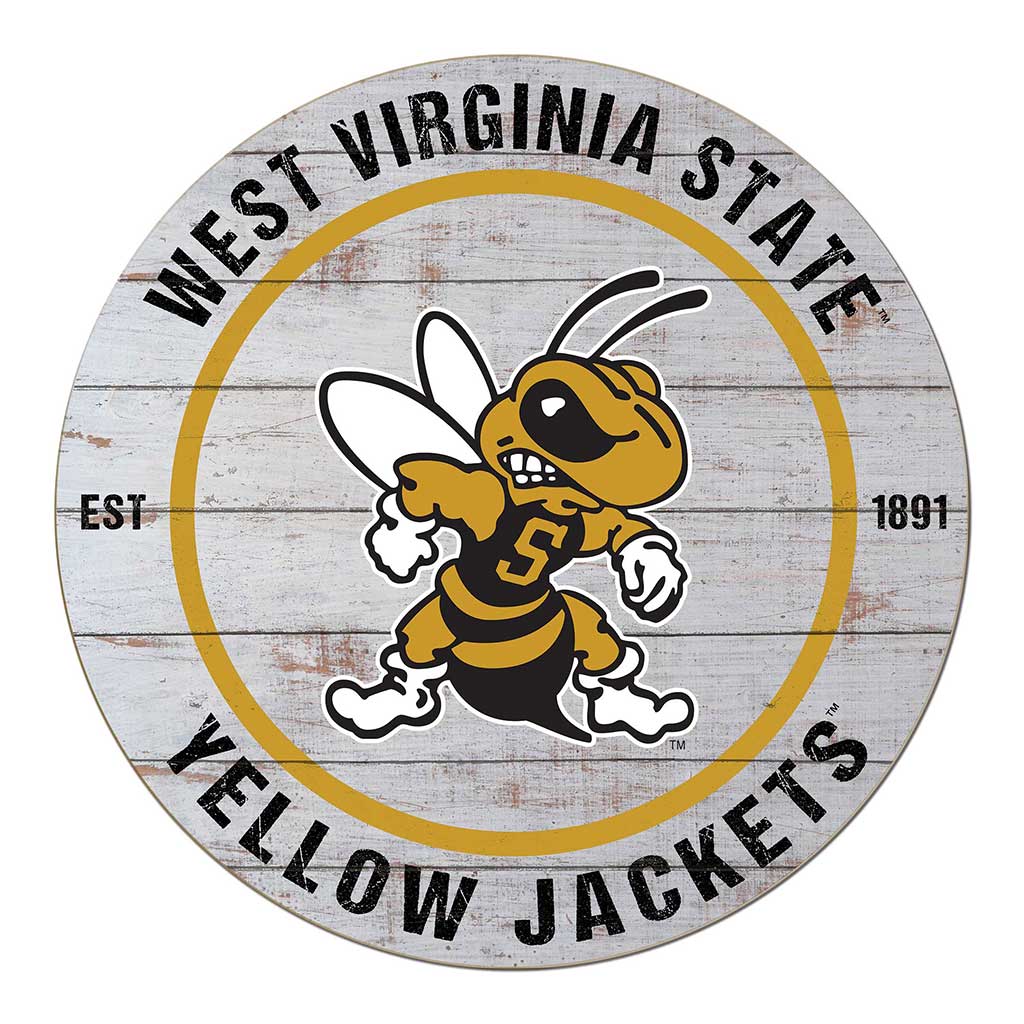 20x20 Weathered Circle West Virginia State Yellow Jackets