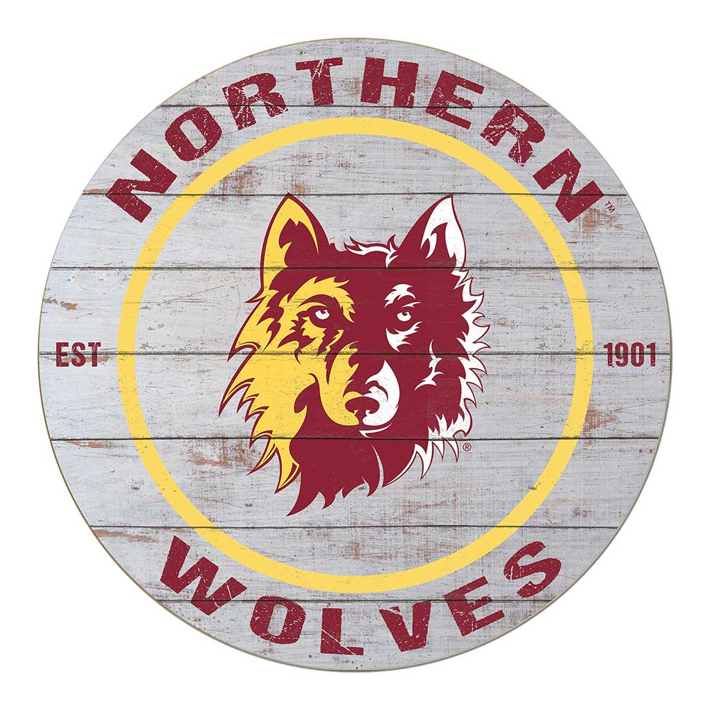 20x20 Weathered Circle Northern State University Wolves