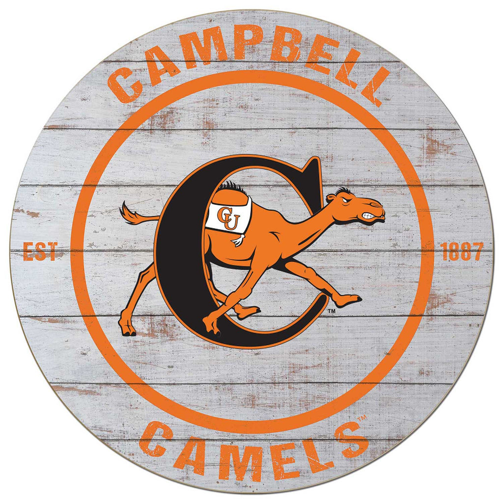 20x20 Weathered Circle Campbell University Fighting Camels