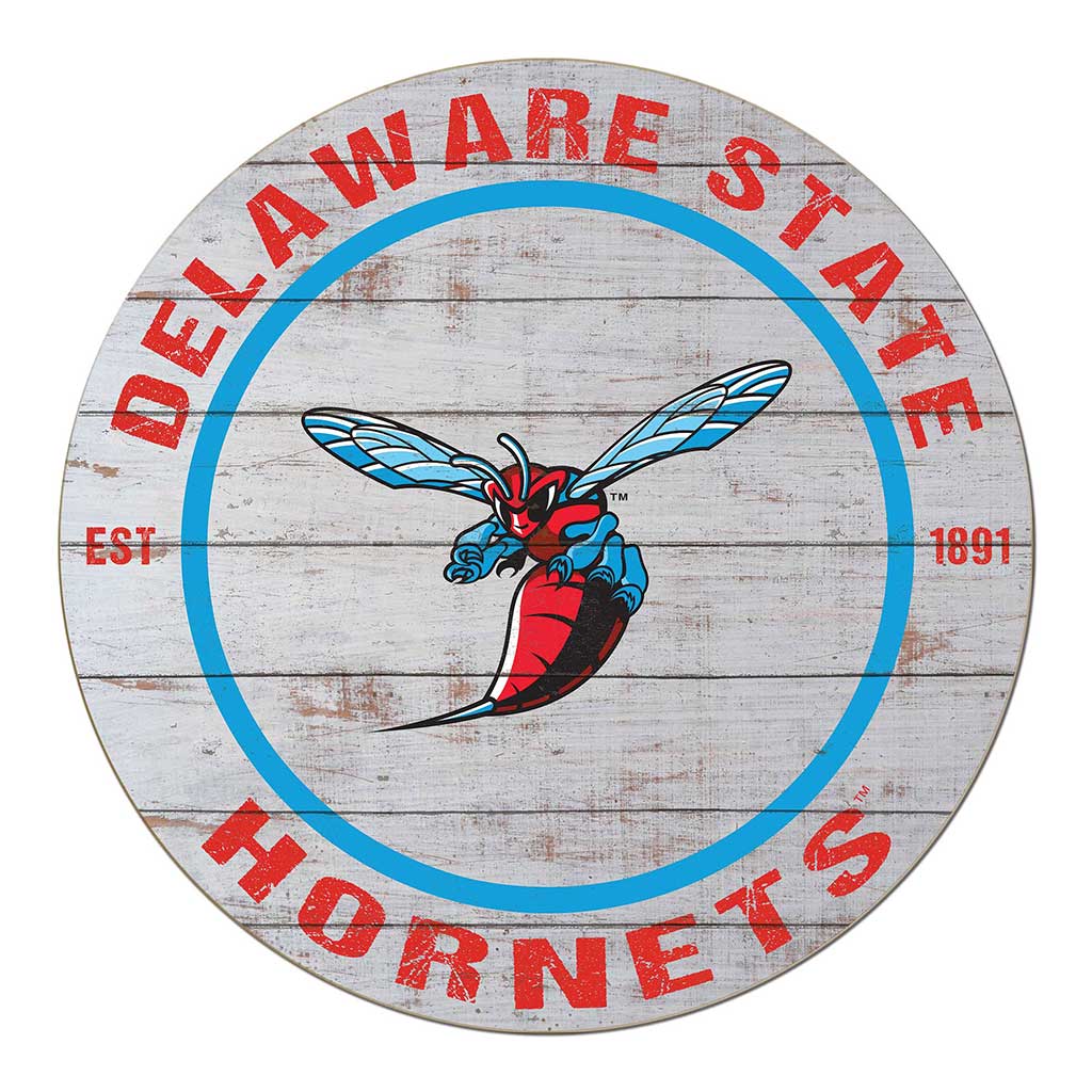 20x20 Weathered Circle Delaware State Hornets