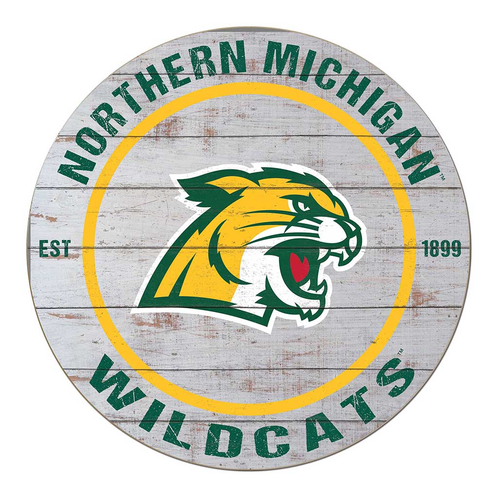 20x20 Weathered Circle Northern Michigan University Wildcats
