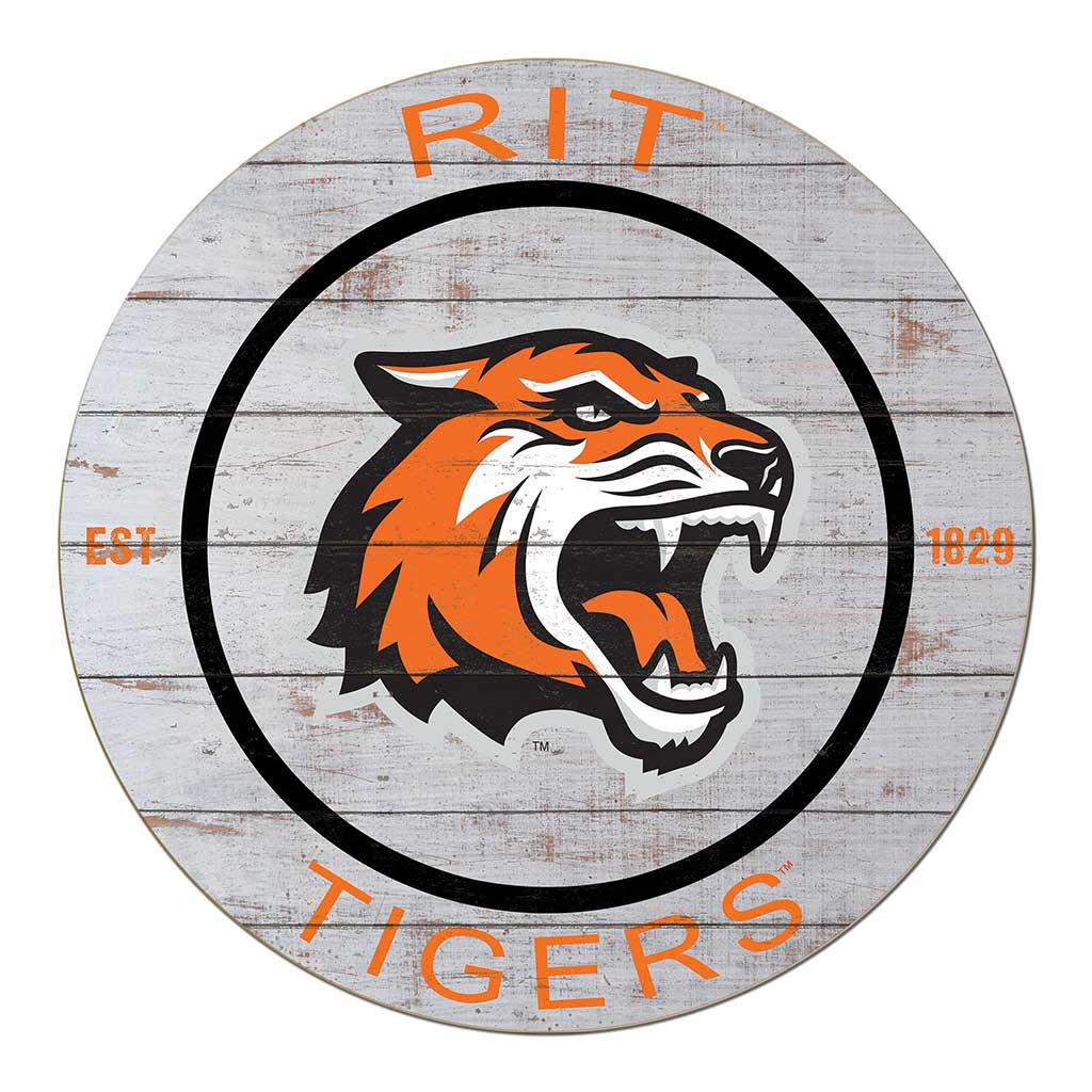 20x20 Weathered Circle Rochester Institute of Technology Tigers