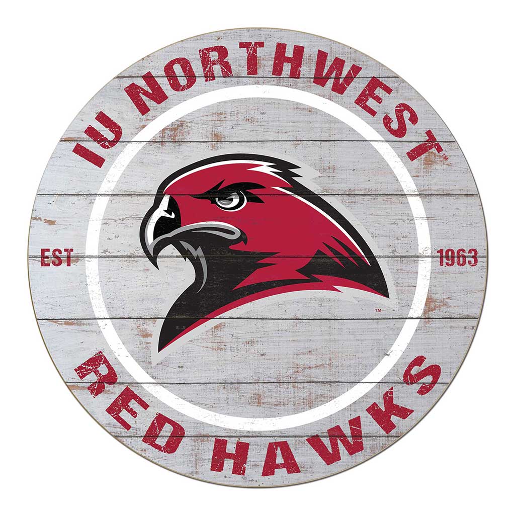 20x20 Weathered Circle Indiana University Northwest Redhawks