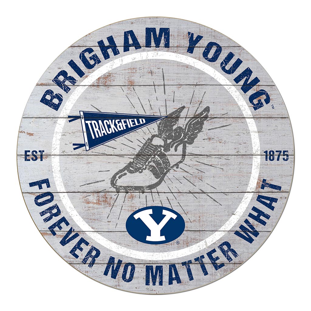 20x20 Throwback Weathered Circle Brigham Young Cougars Track