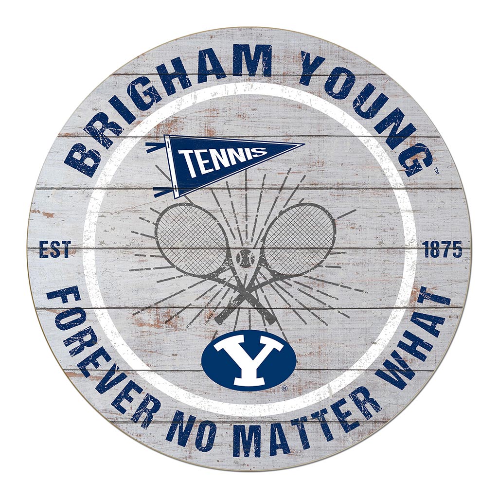 20x20 Throwback Weathered Circle Brigham Young Cougars Tennis