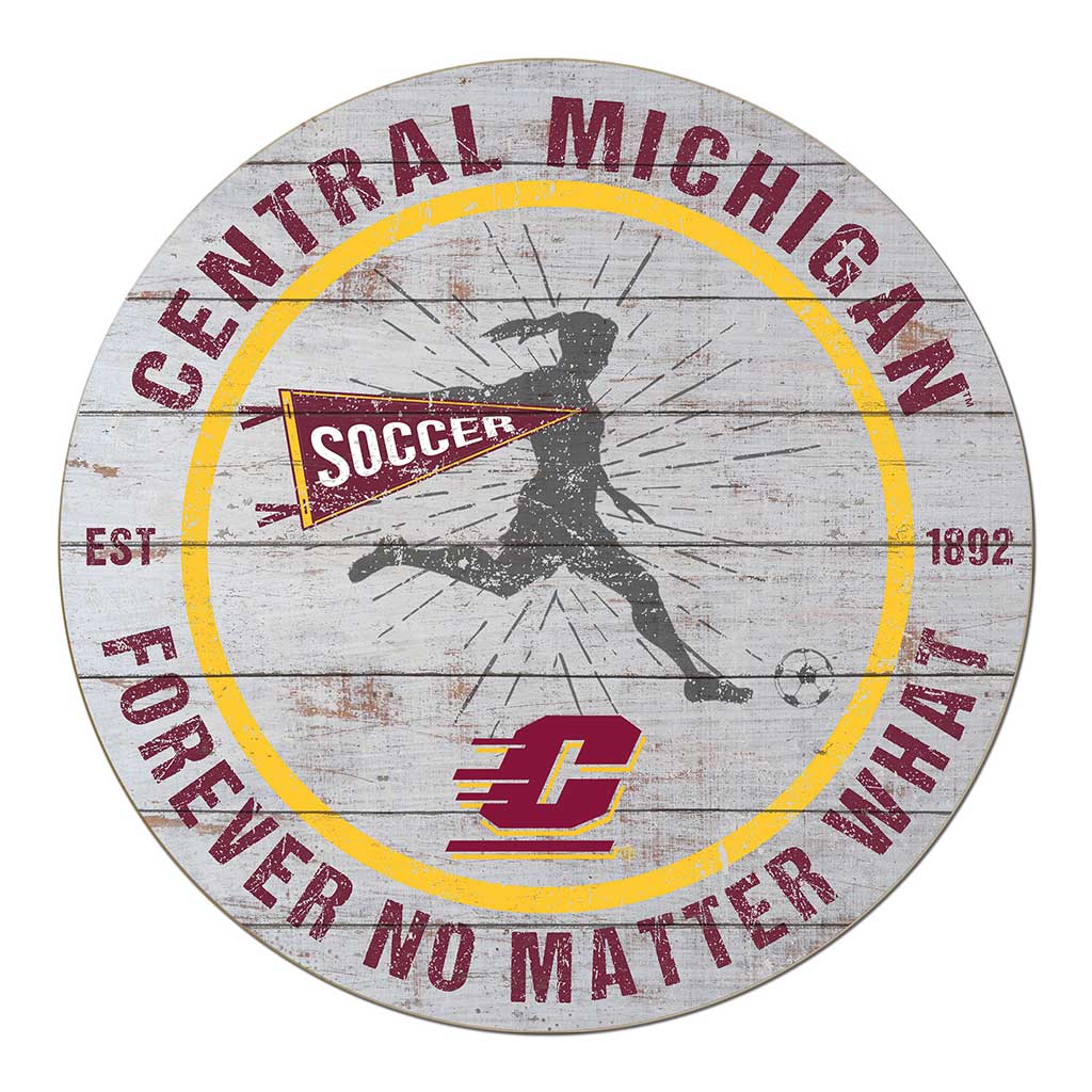 20x20 Throwback Weathered Circle Central Michigan Chippewas Soccer Girls
