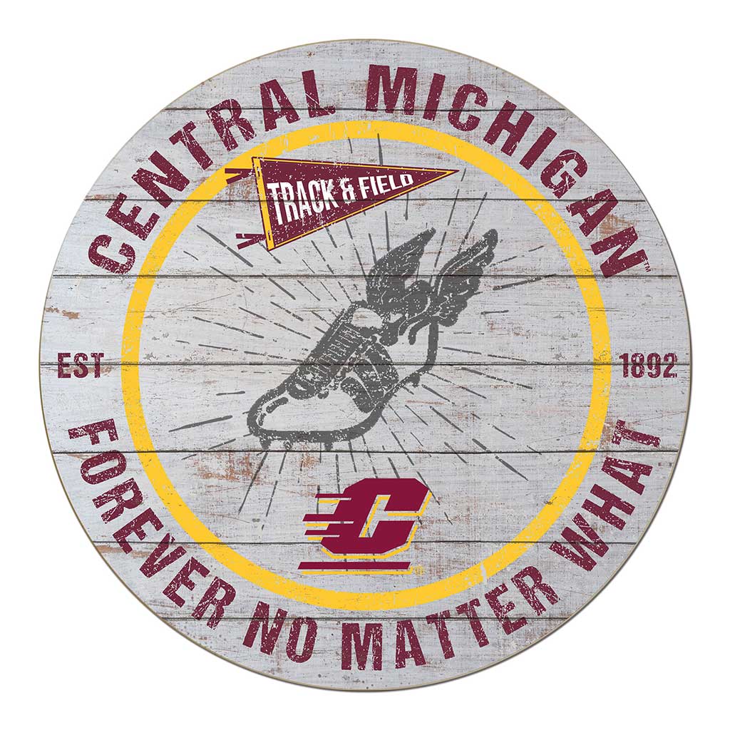 20x20 Throwback Weathered Circle Central Michigan Chippewas Track