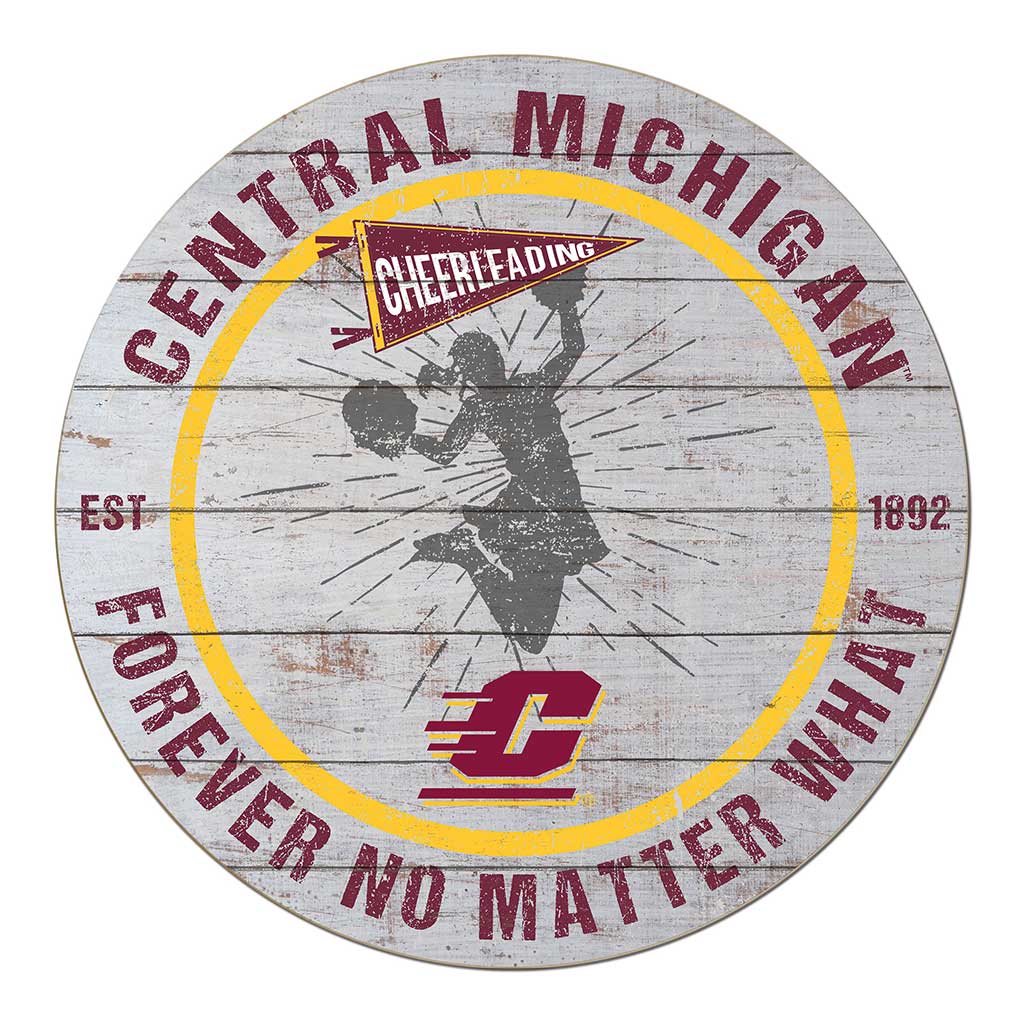 20x20 Throwback Weathered Circle Central Michigan Chippewas Cheerleading