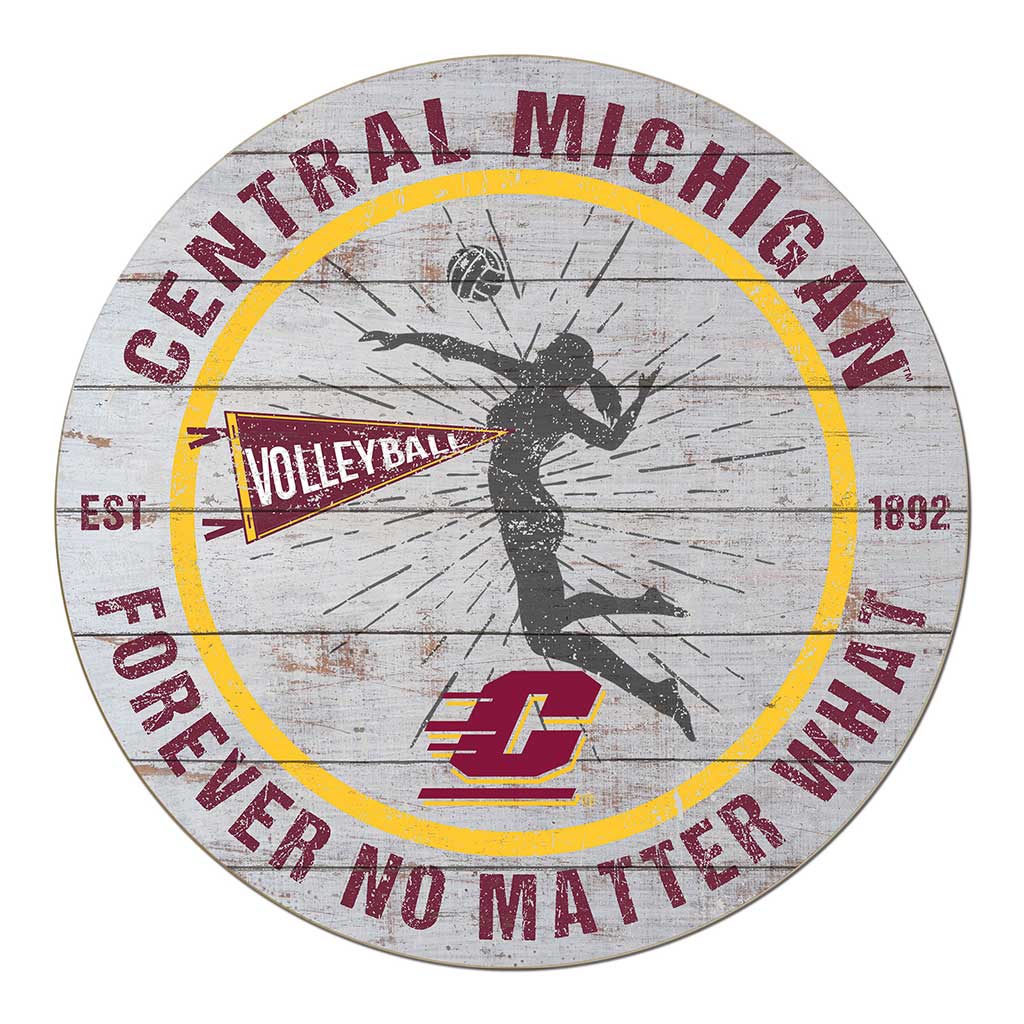 20x20 Throwback Weathered Circle Central Michigan Chippewas Volleyball Girls