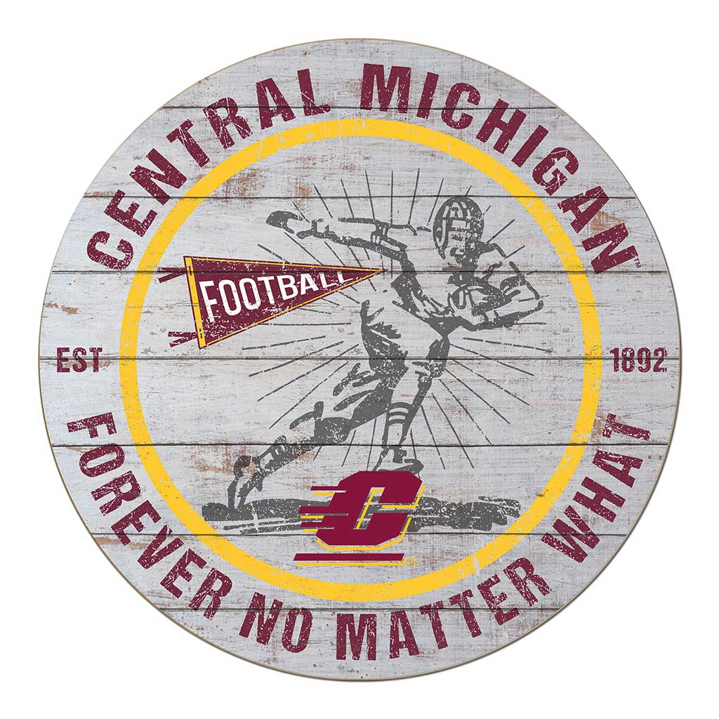 20x20 Throwback Weathered Circle Central Michigan Chippewas