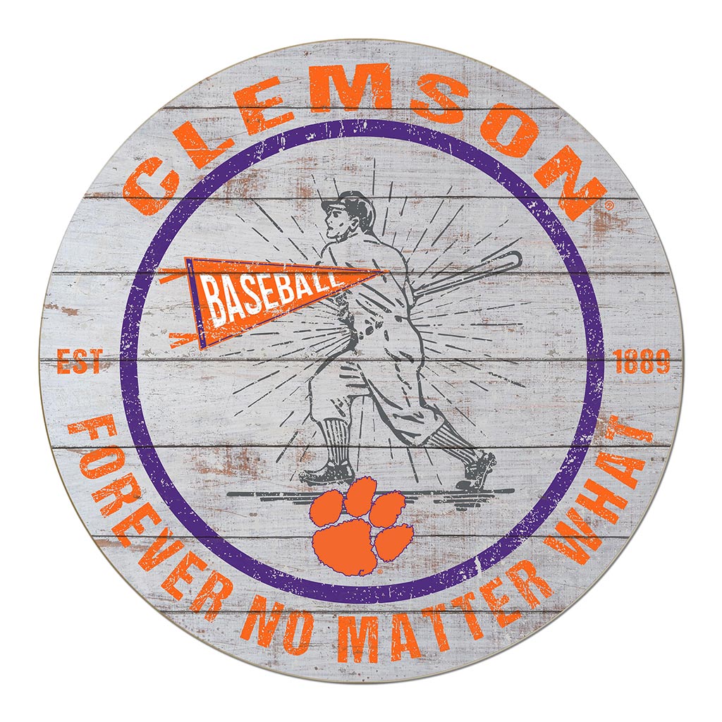 20x20 Throwback Weathered Circle Clemson Tigers Baseball