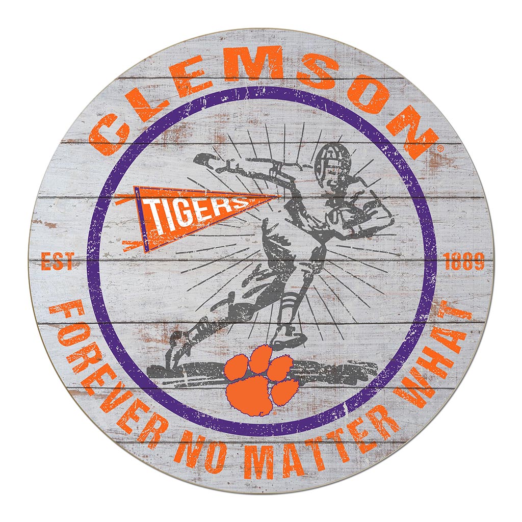 20x20 Throwback Weathered Circle Clemson Tigers
