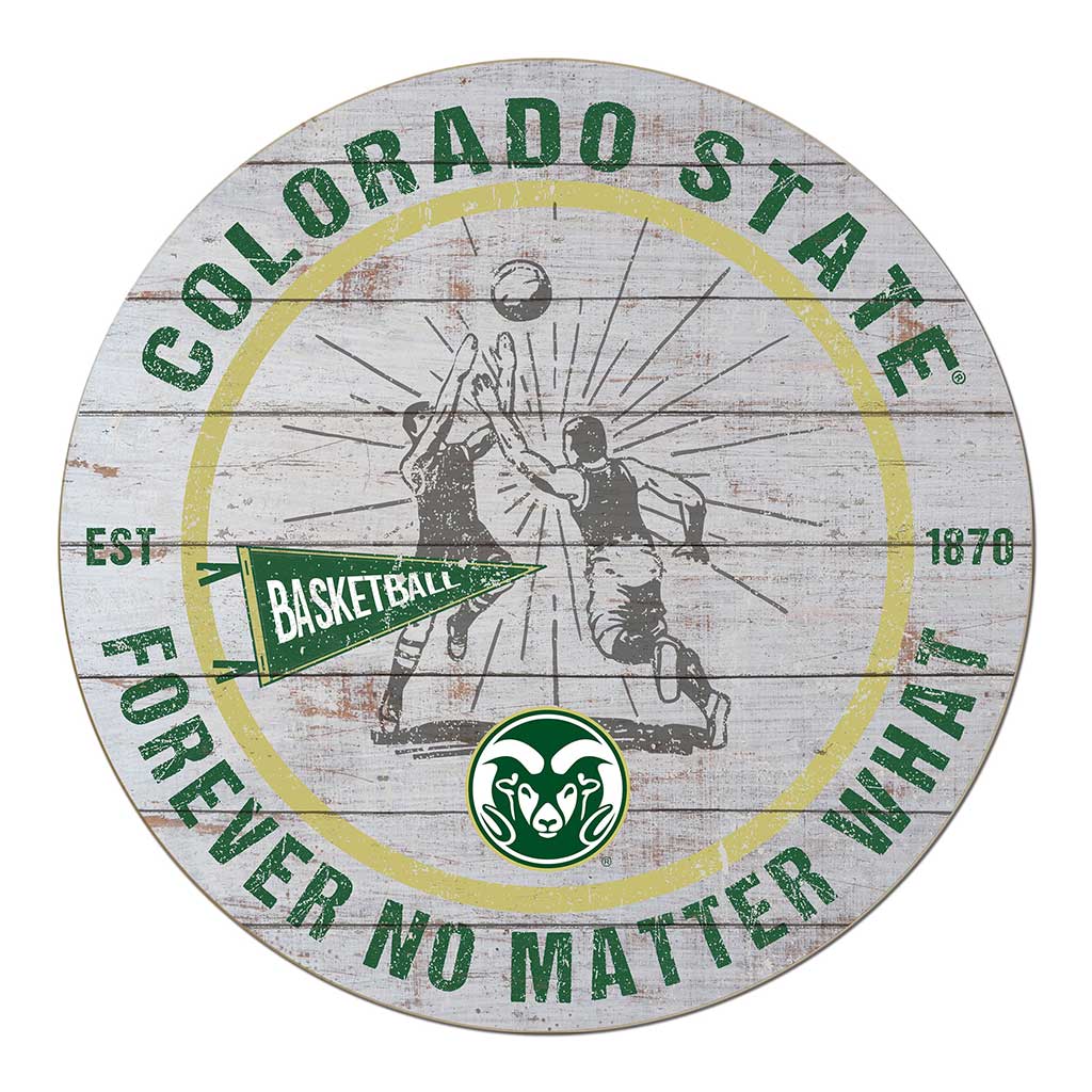 20x20 Throwback Weathered Circle Colorado State-Ft. Collins Rams Basketball