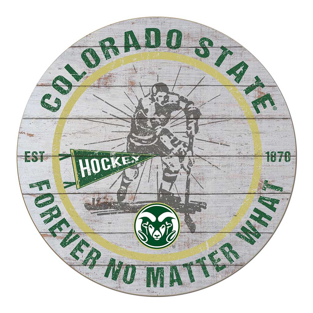 20x20 Throwback Weathered Circle Colorado State-Ft. Collins Rams Hockey