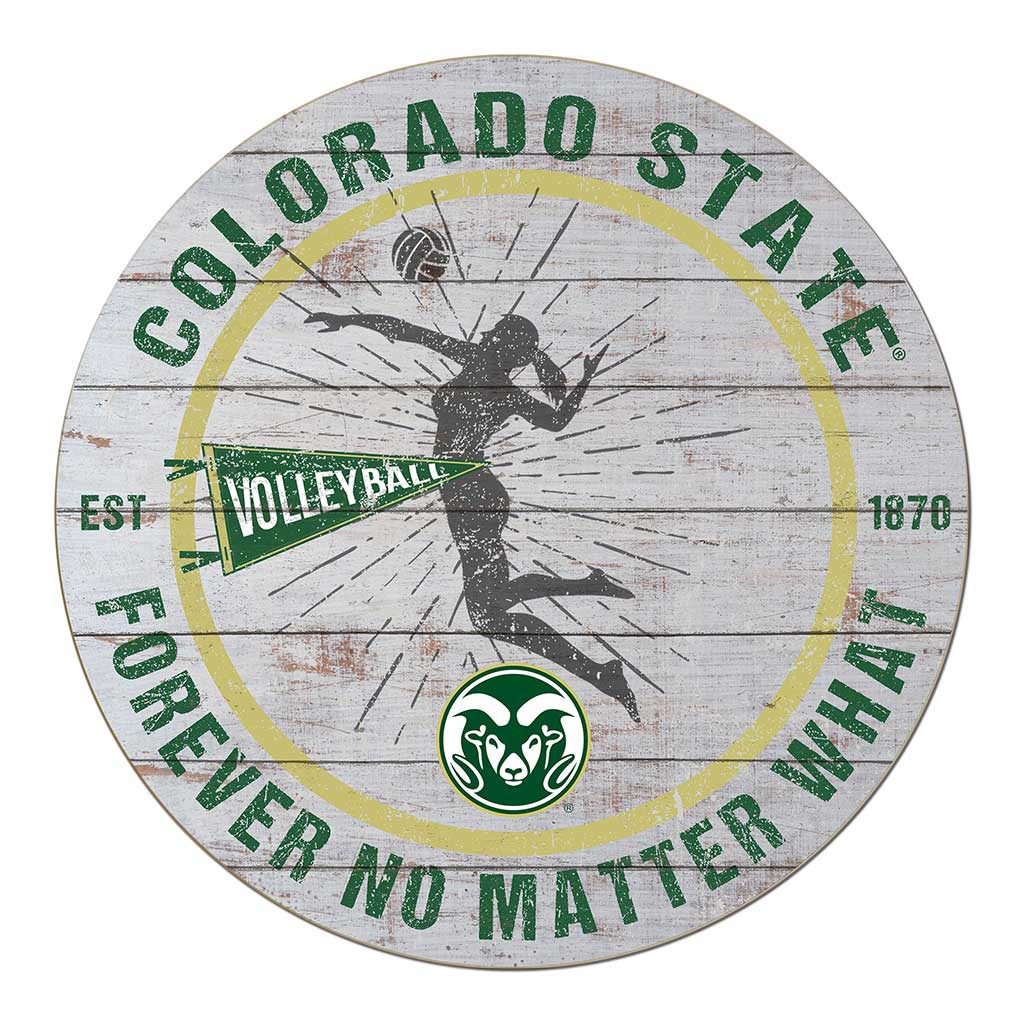 20x20 Throwback Weathered Circle Colorado State-Ft. Collins Rams Volleyball Girls