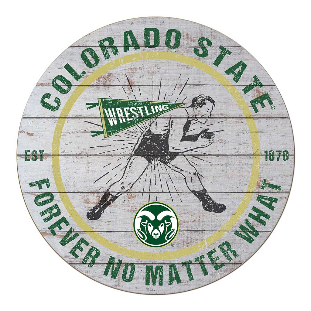 20x20 Throwback Weathered Circle Colorado State-Ft. Collins Rams Wrestling