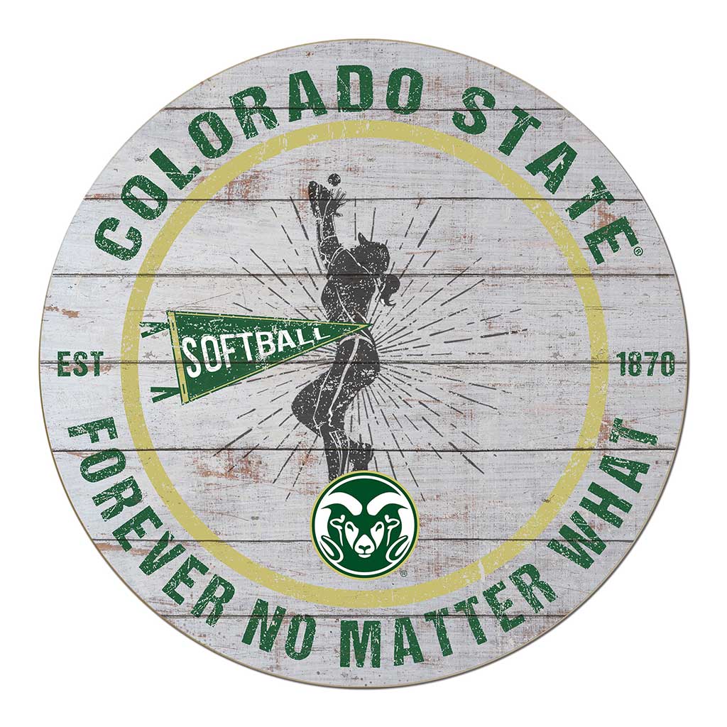 20x20 Throwback Weathered Circle Colorado State-Ft. Collins Rams Softball