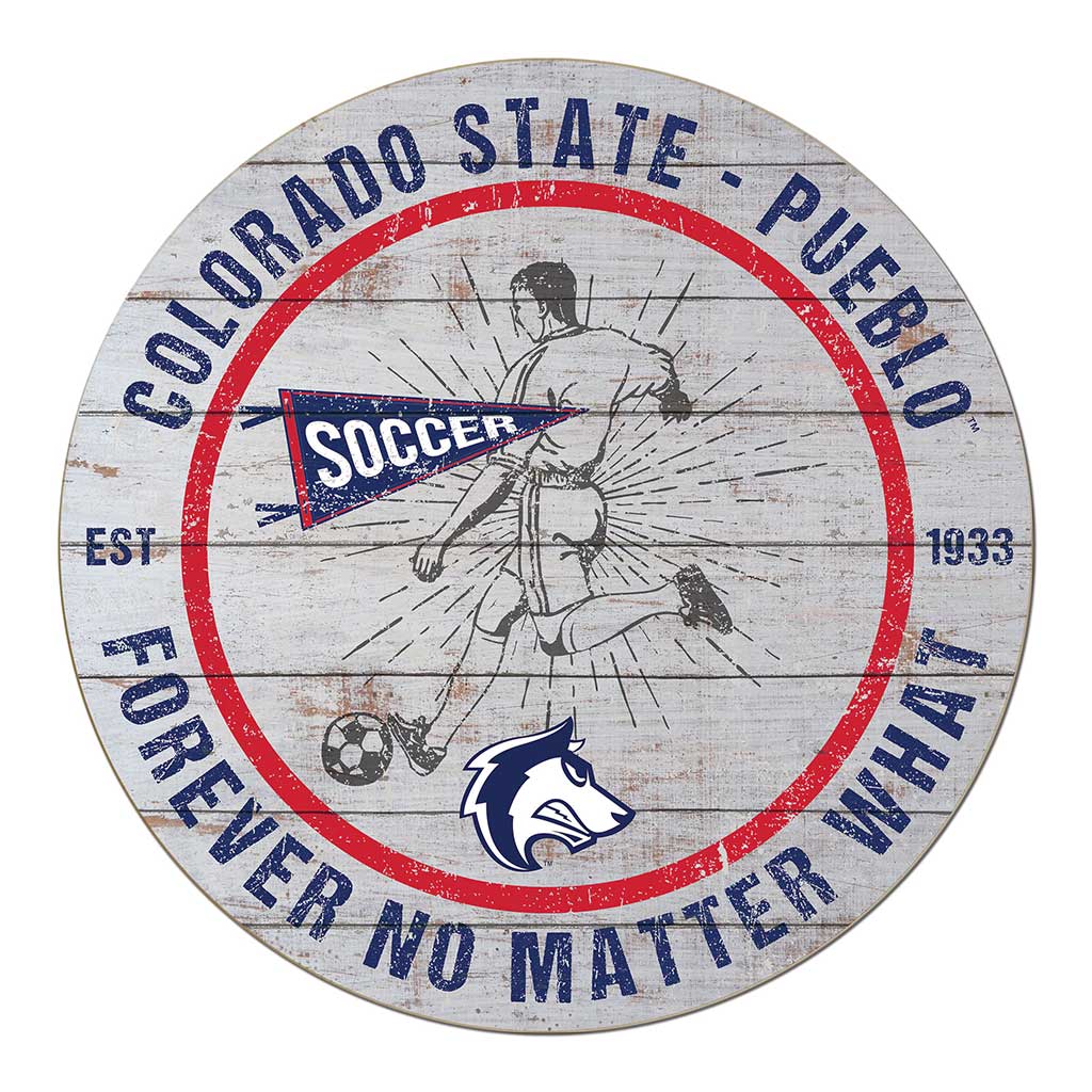20x20 Throwback Weathered Circle Colorado State-Pueblo Thunder Wolves Soccer
