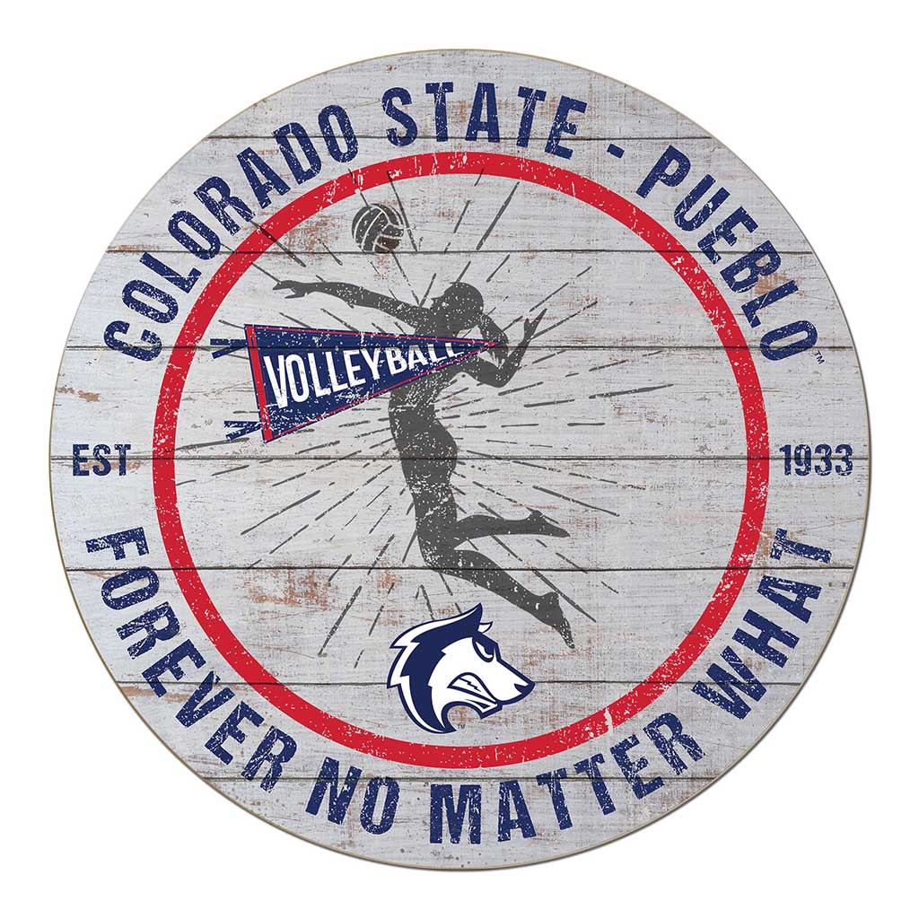20x20 Throwback Weathered Circle Colorado State-Pueblo Thunder Wolves Volleyball Girls